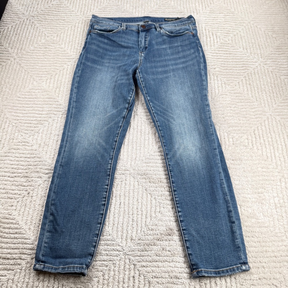 Blank NYC The Reade Crop Jeans Womens 31 Blue Skinny Mid Rise Stretch Denim
